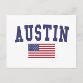 Austin US-Flagge Postkarte (Vorderseite)