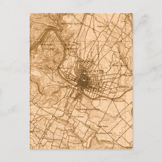 Austin Vintag Map Postkarte (Vorderseite)