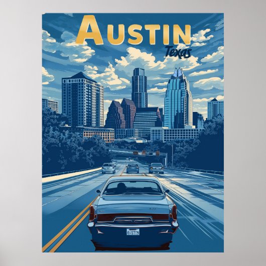 Austin - Vintage Travel Poster (Vorne)