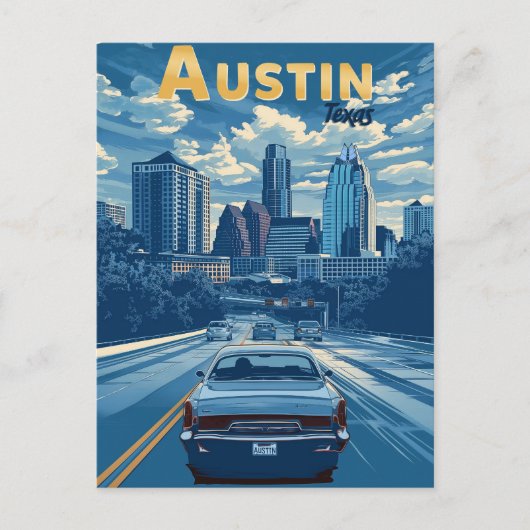 Austin - Vintage Travel Postkarte (Vorderseite)