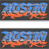 Austin Vorname Name Graffiti Aufkleber Sticker (Vorderseite)