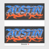Austin Vorname Name Graffiti Aufkleber Sticker (Blatt)