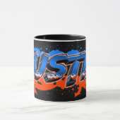 Austin Vorname Name Graffiti blue orange Tasse (Zentrum)