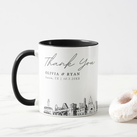 Austin Wedding Custom Personalisiert Coffee Tasse (Mit Donut)