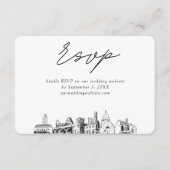 Austin Wedding Minimalistisch Sketch UAWG Begleitkarte (Vorderseite)