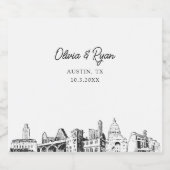 Austin Wedding Personalisiert Champagne Label Schaumweinetikett (Einzelnes Label)