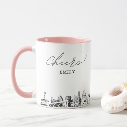 Austin Wedding Personalisiert Coffee Tasse (Mit Donut)
