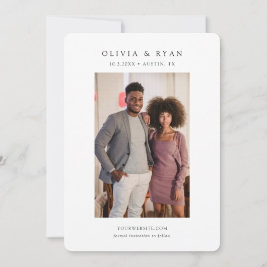 Austin Wedding rettet das Datum der Hochzeit im St Einladung (Rückseite)