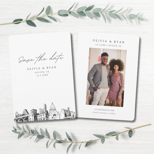 Austin Wedding rettet das Datum der Hochzeit im St Einladung