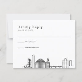 Austin Wedding | Stilisierte Skyline-UAWG RSVP Karte