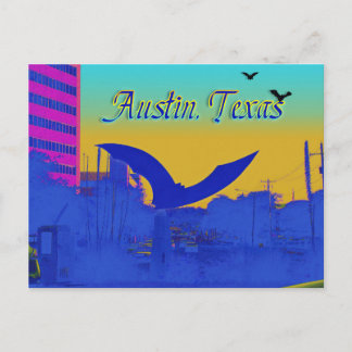 Austin's Bat-Skulptur in der Neon Postkarte