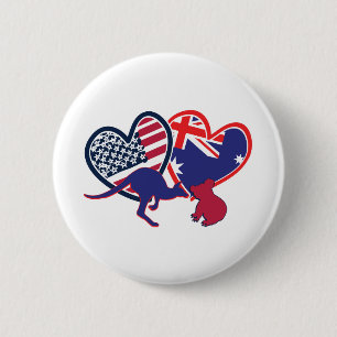 Austrailia USA Kangaroo Koala Button