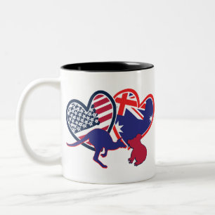 Austrailia USA Kangaroo Koala Zweifarbige Tasse
