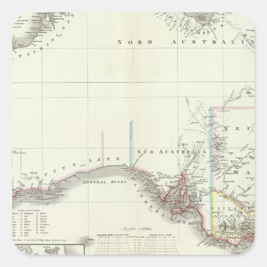 Austral-Kontinent Quadratischer Aufkleber (Vorderseite)