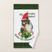 Australan Shepherd Christmas Badhandtuch Set (Handtuch)