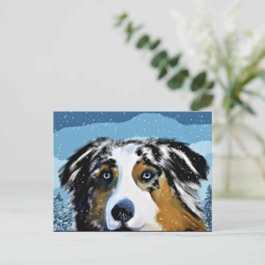 AUSTRALAN SHEPHERD POSTKARTE (Stehend Vorderseite)