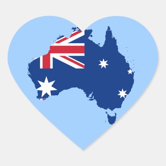 Australflaggenkarte Herz-Aufkleber (Vorderseite)