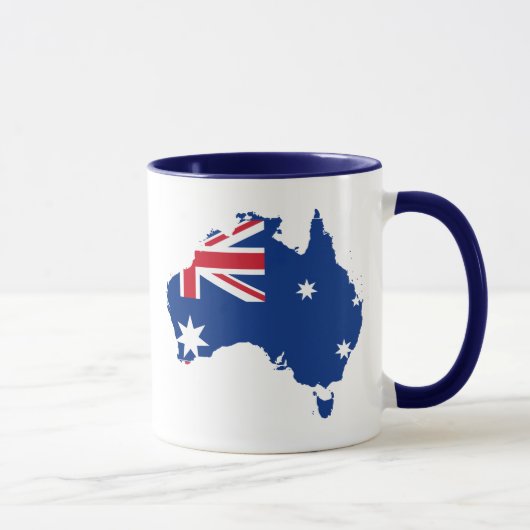 Australflaggenkarte Tasse (Rechts)