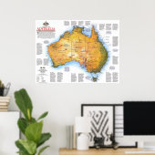 " Australia: 1988 Travel and History map ... Poster (Heimbüro)