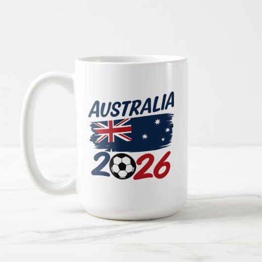 Australia 2026 Soccer Fan Design Flag Colors Kaffeetasse (Links)
