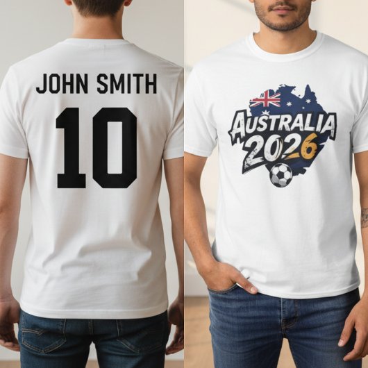 Australia 2026 Soccer Fan Personalized Name T-Shirt