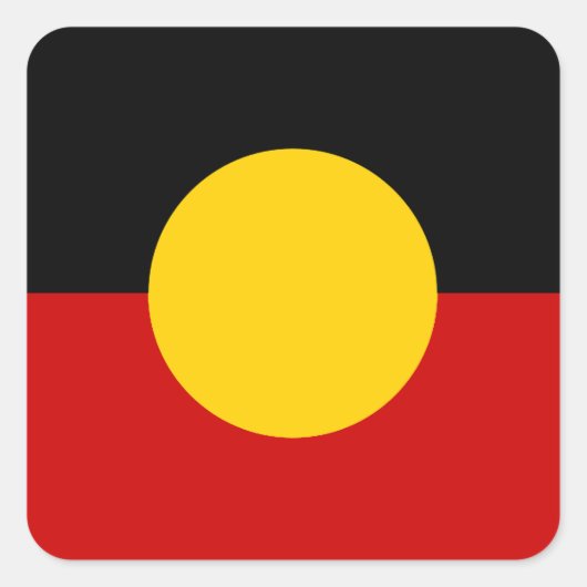 Australia Aboriginal Flag Quadratischer Aufkleber (Vorderseite)
