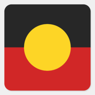 Australia Aboriginal Flag Quadratischer Aufkleber
