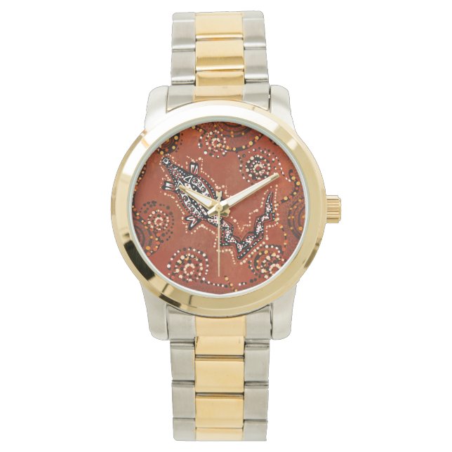 AUSTRALIA ART CROCODILE ARMBANDUHR (Vorderseite)