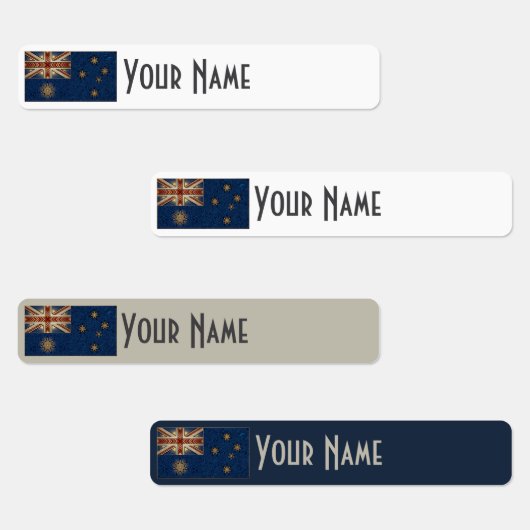 Australia Art Deco Flag | Waterproof Name Label Etiketten (Gruppe)