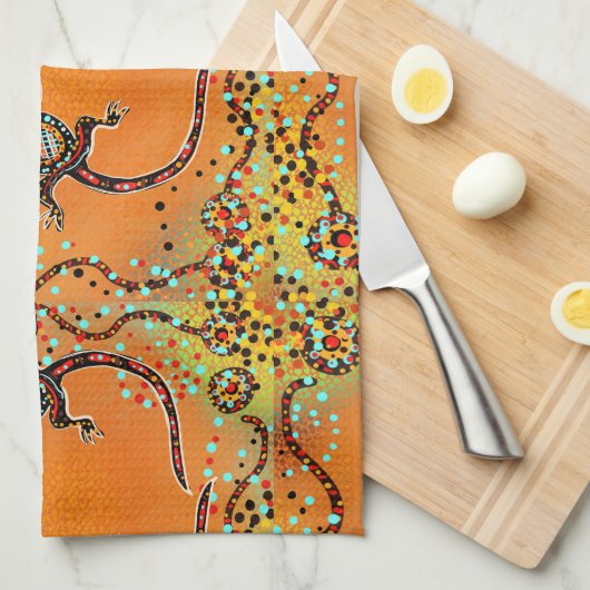 AUSTRALIA ART GESCHIRRTUCH (Viertel Falte)