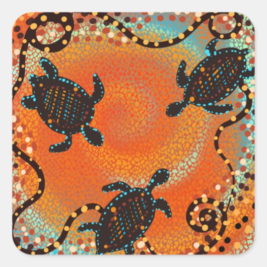 AUSTRALIA ART QUADRATISCHER AUFKLEBER (Vorderseite)
