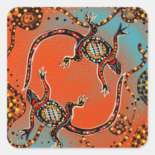 AUSTRALIA ART QUADRATISCHER AUFKLEBER