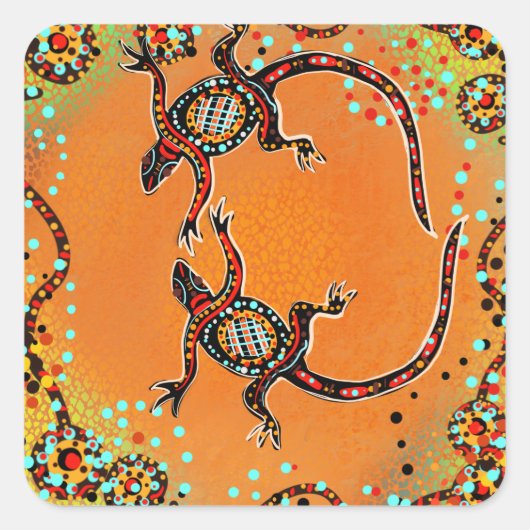 AUSTRALIA ART QUADRATISCHER AUFKLEBER (Vorderseite)