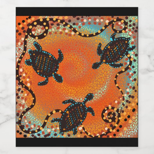 AUSTRALIA ART WEINETIKETT (Einzelnes Label)