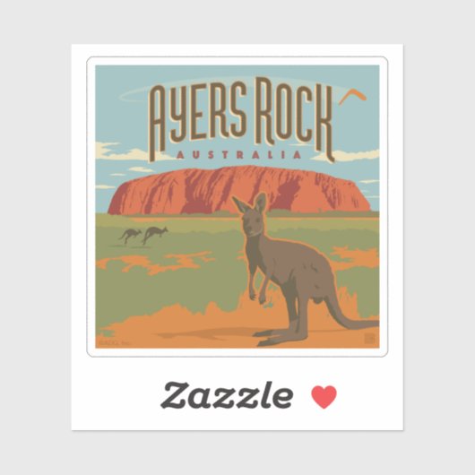 Australia | Ayers Rock Kangaroos Aufkleber (Blatt)