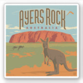 Australia | Ayers Rock Kangaroos Aufkleber (Vorderseite)