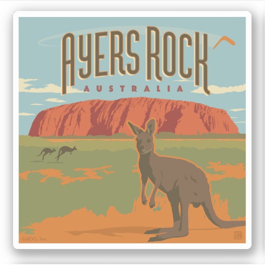 Australia | Ayers Rock Kangaroos Aufkleber (Vorderseite)