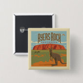 Australia | Ayers Rock Kangaroos Button (Vorne & Hinten)