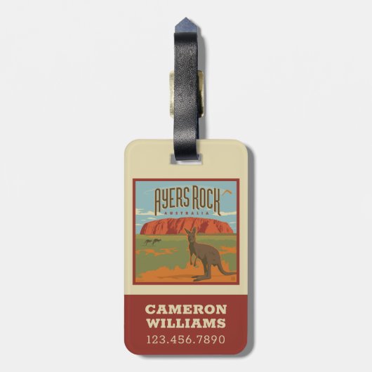 Australia | Ayers Rock Kangaroos Gepäckanhänger (Rückseite vertikal)