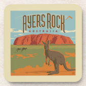 Australia | Ayers Rock Kangaroos Getränkeuntersetzer (Vorderseite)