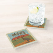 Australia | Ayers Rock Kangaroos Glasuntersetzer (Schrägansicht)