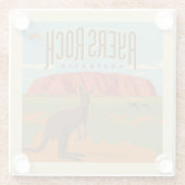 Australia | Ayers Rock Kangaroos Glasuntersetzer (Rückseite)