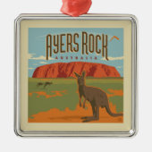 Australia | Ayers Rock Kangaroos Ornament Aus Metall (Vorne)