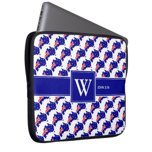 AUSTRALIA Christlich Scripting Monogram Laptop Laptopschutzhülle (Vorne Rechts)