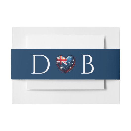 Australia Couple Wedding Einladungsbanderole (Vorderseite Beispiel)