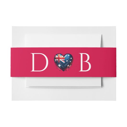 Australia Couple Wedding Einladungsbanderole (Vorderseite Beispiel)