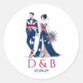 Australia Couple Wedding Runder Aufkleber (Vorderseite)