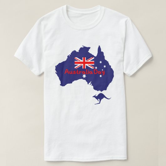 Australia Day Flag Map T-Shirt (Design vorne)