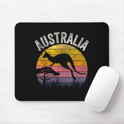 Australia Day Funny Australian Kangaroo Vintag Mousepad (Mit Mouse)