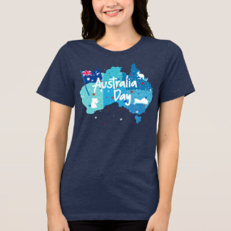 Australia Day Shimmer Map Women's Tri-blend Tee